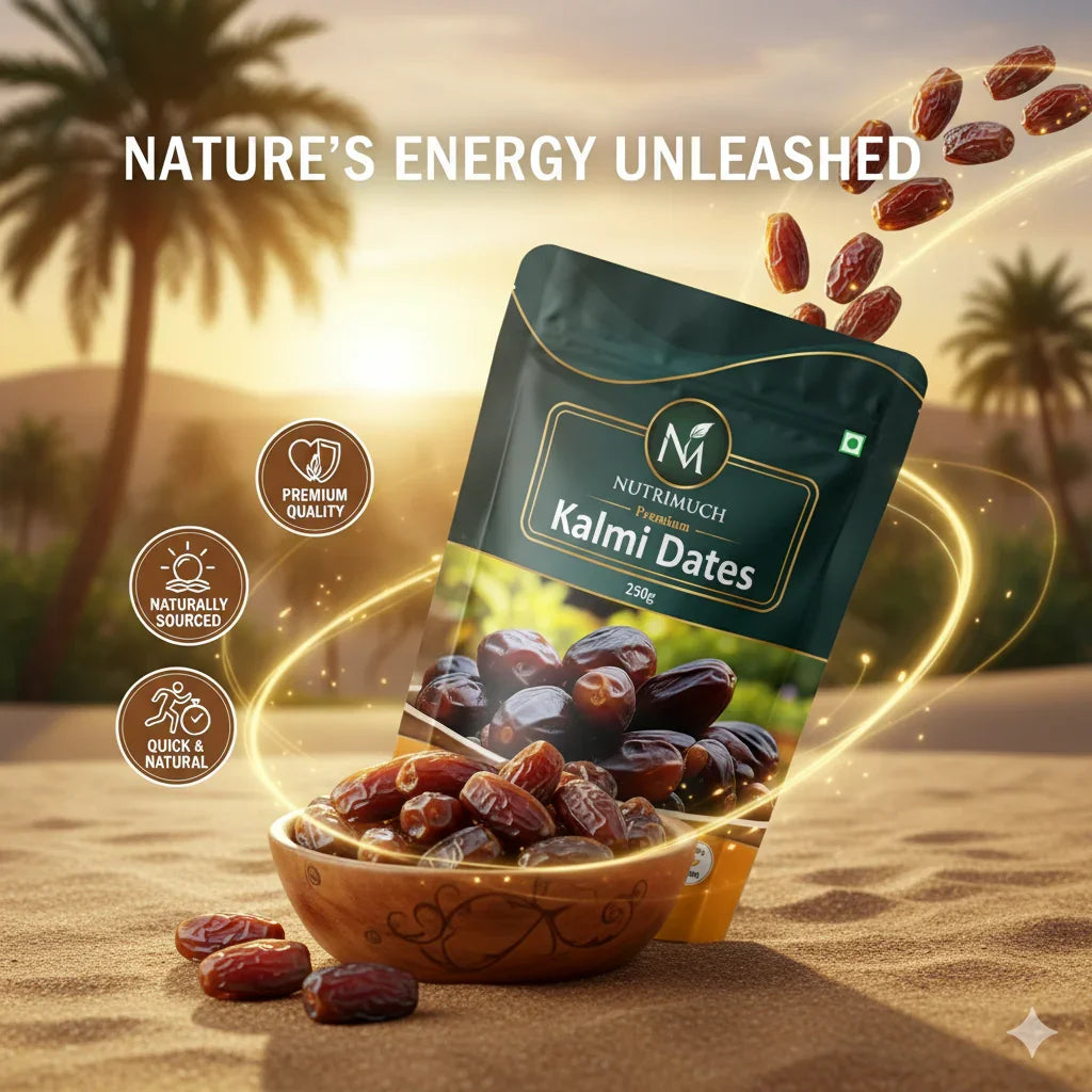 NutriMuch Kalmi Dates 250g | Healthy Snack, Dry Fruits, Khajoor, Khajur | Rich in Fibre | Naturally Fat-Free | Good for Gut Health | No Added Sugar - NutriMuch