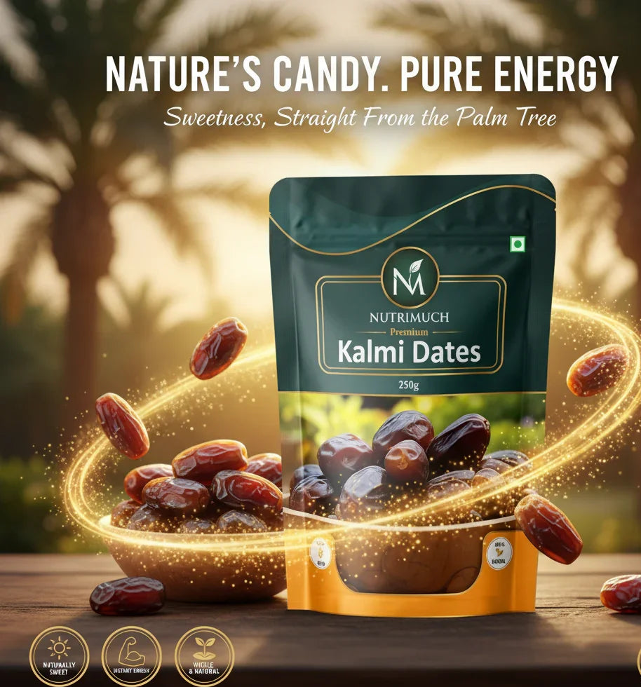 NutriMuch Kalmi Dates 250g | Healthy Snack, Dry Fruits, Khajoor, Khajur | Rich in Fibre | Naturally Fat-Free | Good for Gut Health | No Added Sugar - NutriMuch