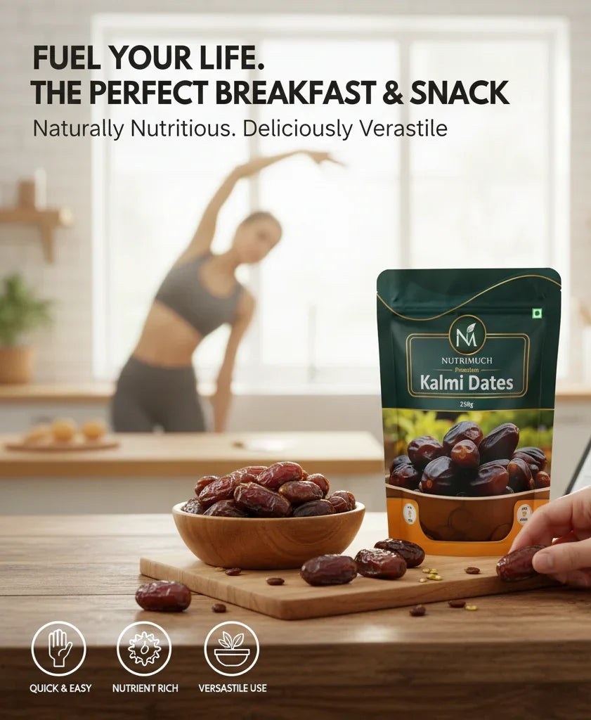 NutriMuch Kalmi Dates 250g | Healthy Snack, Dry Fruits, Khajoor, Khajur | Rich in Fibre | Naturally Fat-Free | Good for Gut Health | No Added Sugar - NutriMuch