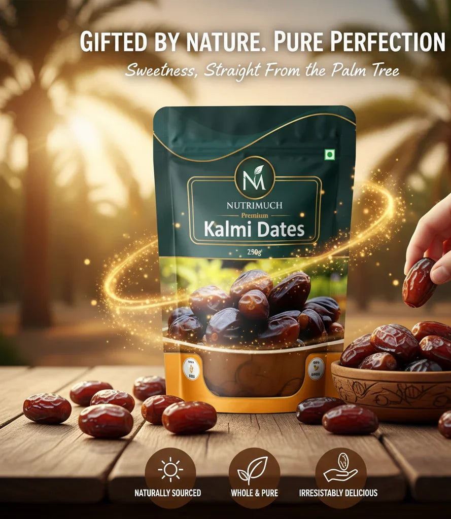 NutriMuch Kalmi Dates 250g | Healthy Snack, Dry Fruits, Khajoor, Khajur | Rich in Fibre | Naturally Fat-Free | Good for Gut Health | No Added Sugar - NutriMuch