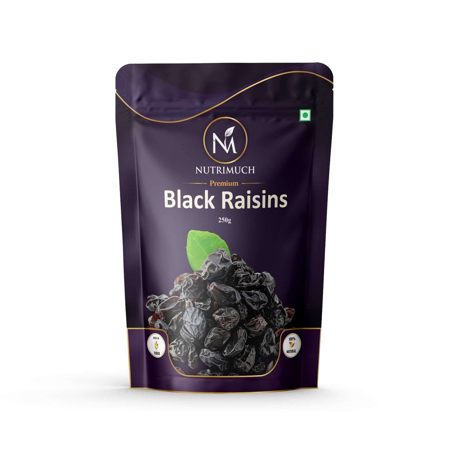 Nutrimuch Premium Black Afghan Raisins 250gm | Seedless Kishmish | Natural & Sweet - NutriMuch